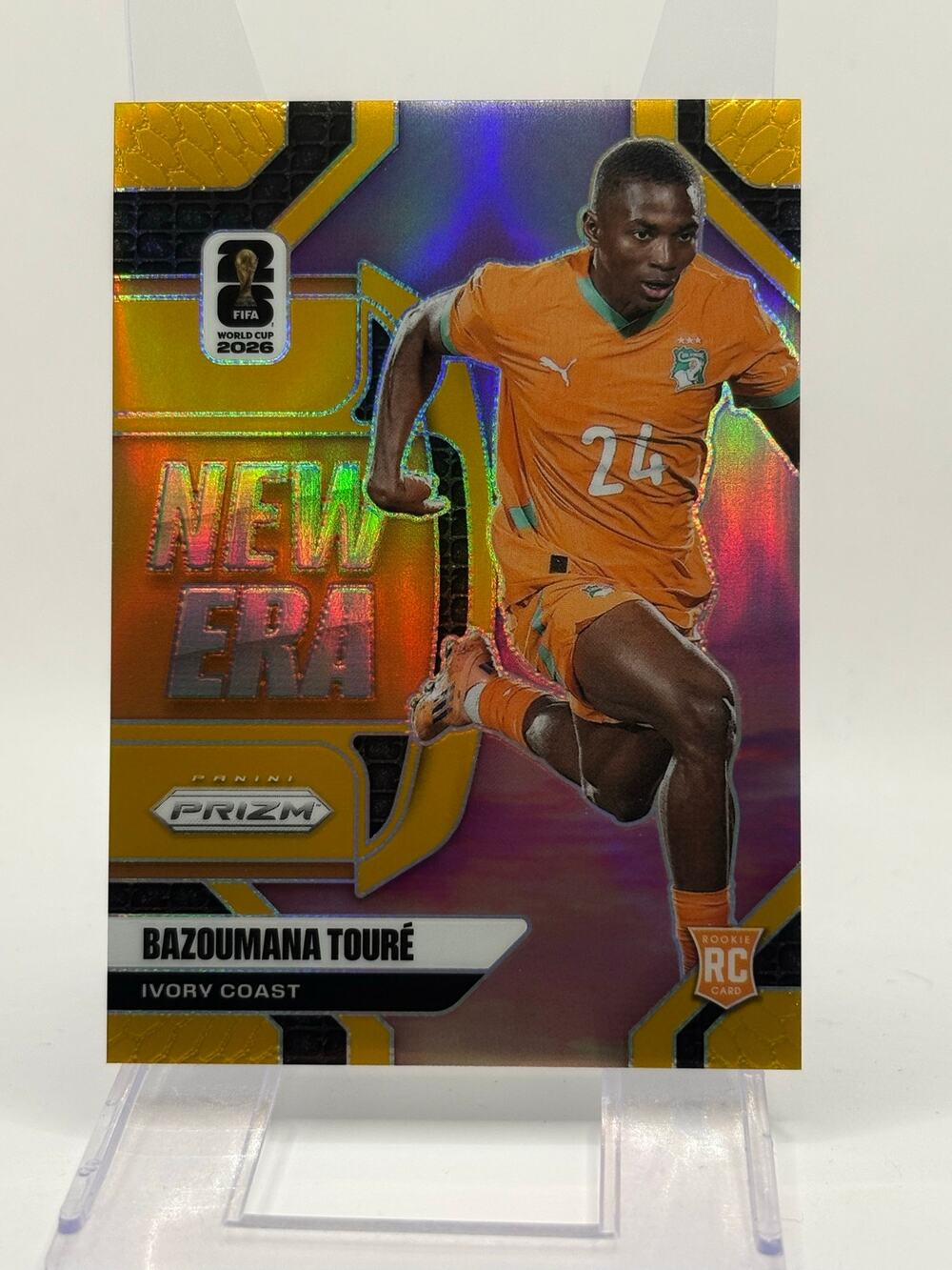 2026 Prizm FIFA World Cup BAZOUMANA TOURE Rookie New Era Gold /10 SP Ivory Coast